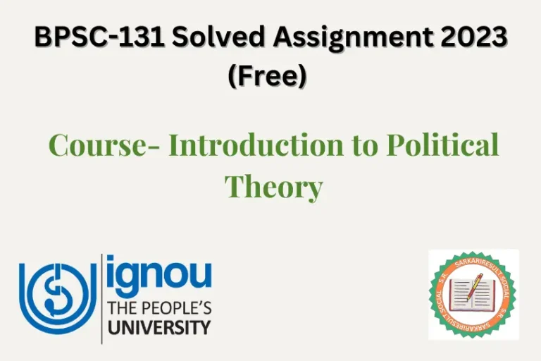 Check BPSC 131 IGNOU Solved Assignment 2023 (Free) in HIGH QUALITY