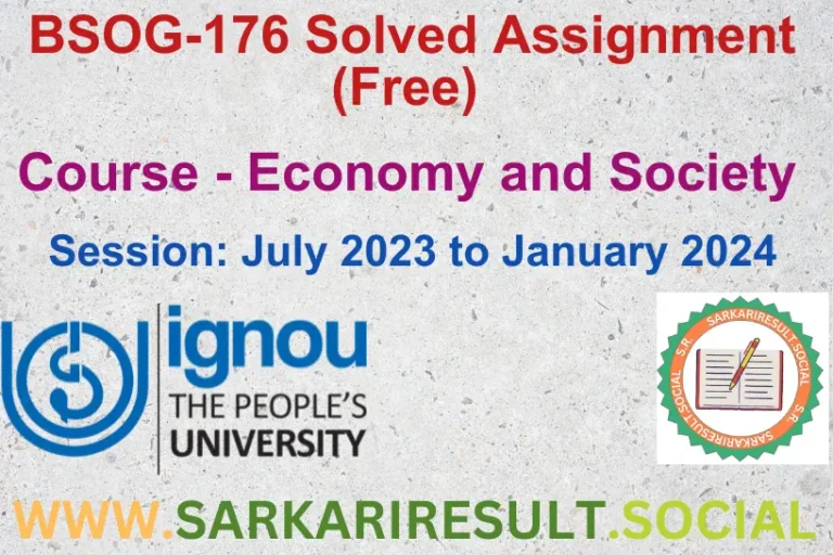 Check BSOG 176 IGNOU solved assignment 2023-24 (Free)