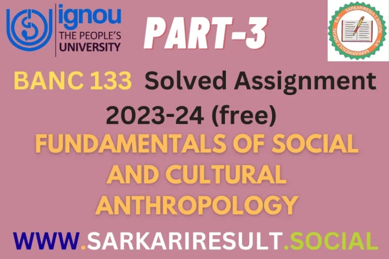 BANC-133 IGNOU Solved Assignment 2023-24 (free) Part 3