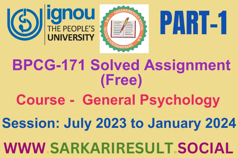 BPCG 171 SOLVED IGNOU ASSIGNMENT FREE PART 1