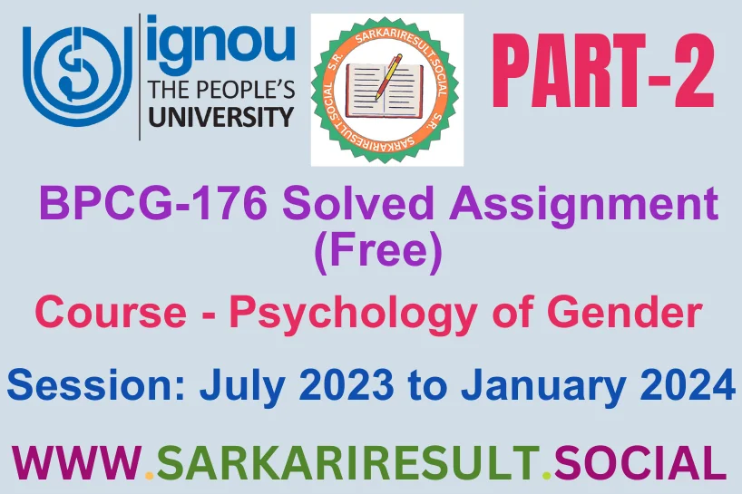 BPCG 176 SOLVED IGNOU ASSIGNMENT FREE PART 2