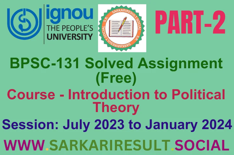 BPSC 131 SOLVED IGNOU ASSIGNMENT FREE PART 2