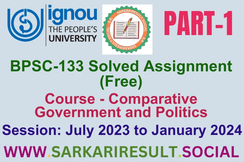 BPSC 133 SOLVED IGNOU ASSIGNMENT FREE PART 1